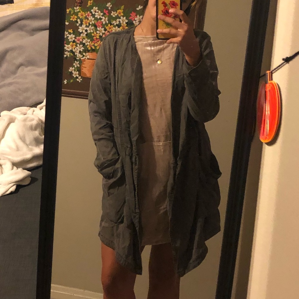 Anthropologie Casual Army Green Blazer/Jacket